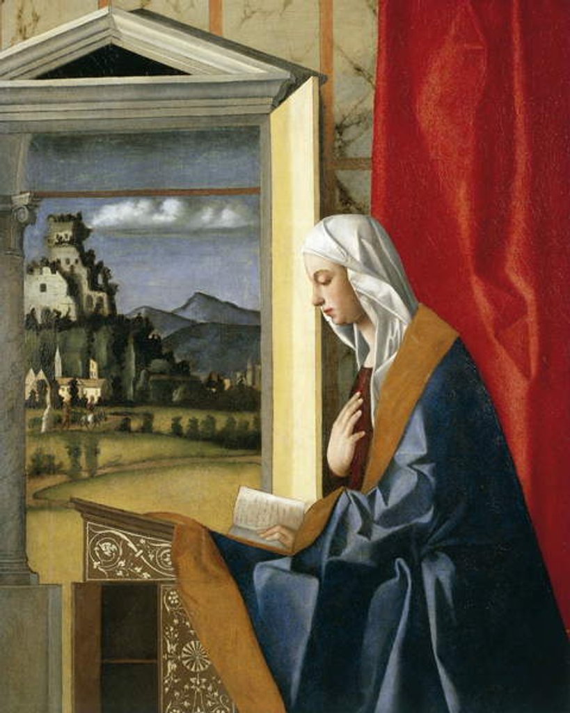 Detail of Virgin of Annunciation by Giovanni Bellini