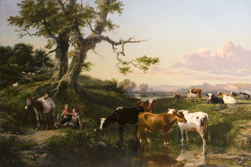 Detail of A Surrey Landscape by George Cole