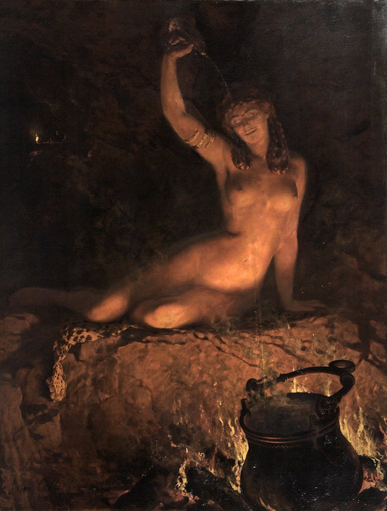 Detail of An Incantation [A Bacchante] by The Honourable John Collier