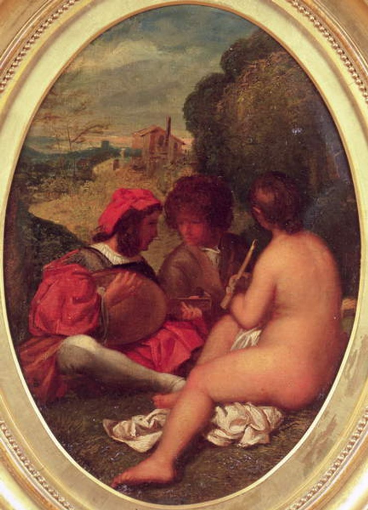 Detail of Le Concert Champetre, after Titian by William Etty