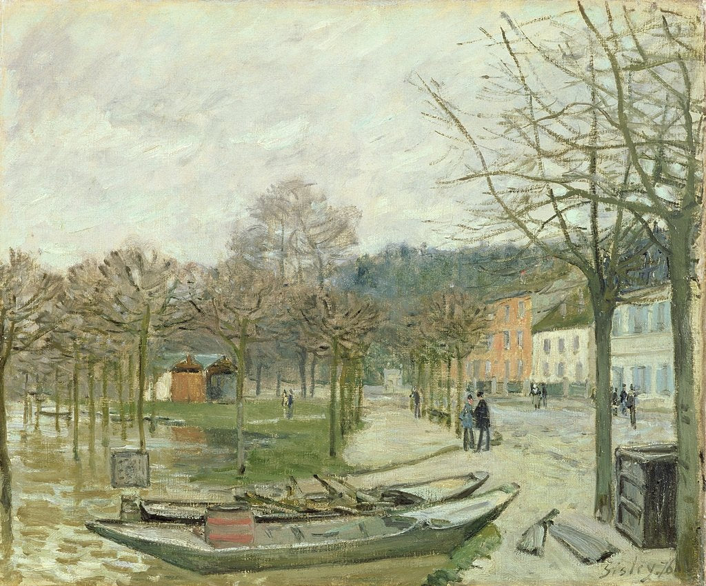 Detail of The Flood at Port-Marly, 1876 by Alfred Sisley