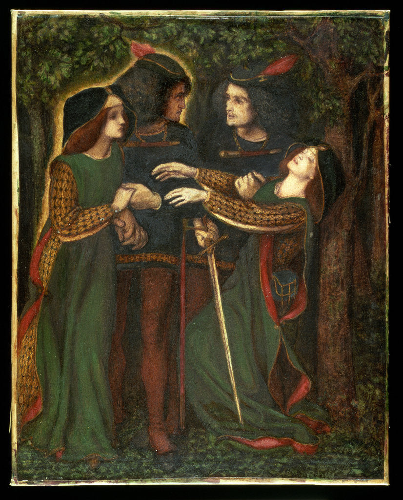 Detail of How They Met Themselves, c.1850/60 by Dante Gabriel Charles Rossetti