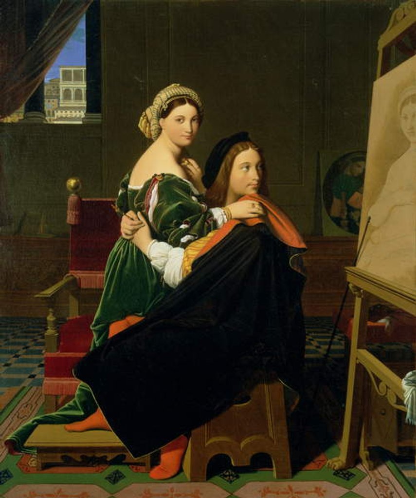 Detail of Raphael and the Fornarina, 1814 by Jean Auguste Dominique Ingres