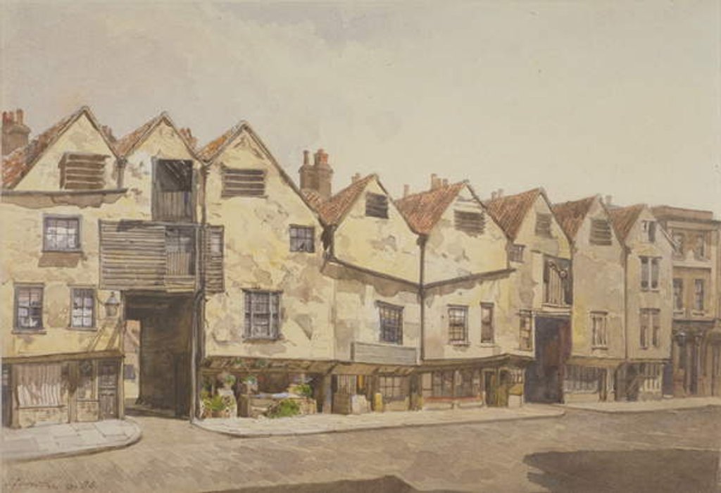 Detail of View of shops and houses, Bermondsey Street, Bermondsey, 1886 by John Crowther