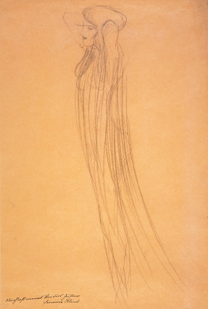 Detail of Frau mit durchsichtigem Gewand [Woman with Transparent Drapery] by Gustav Klimt