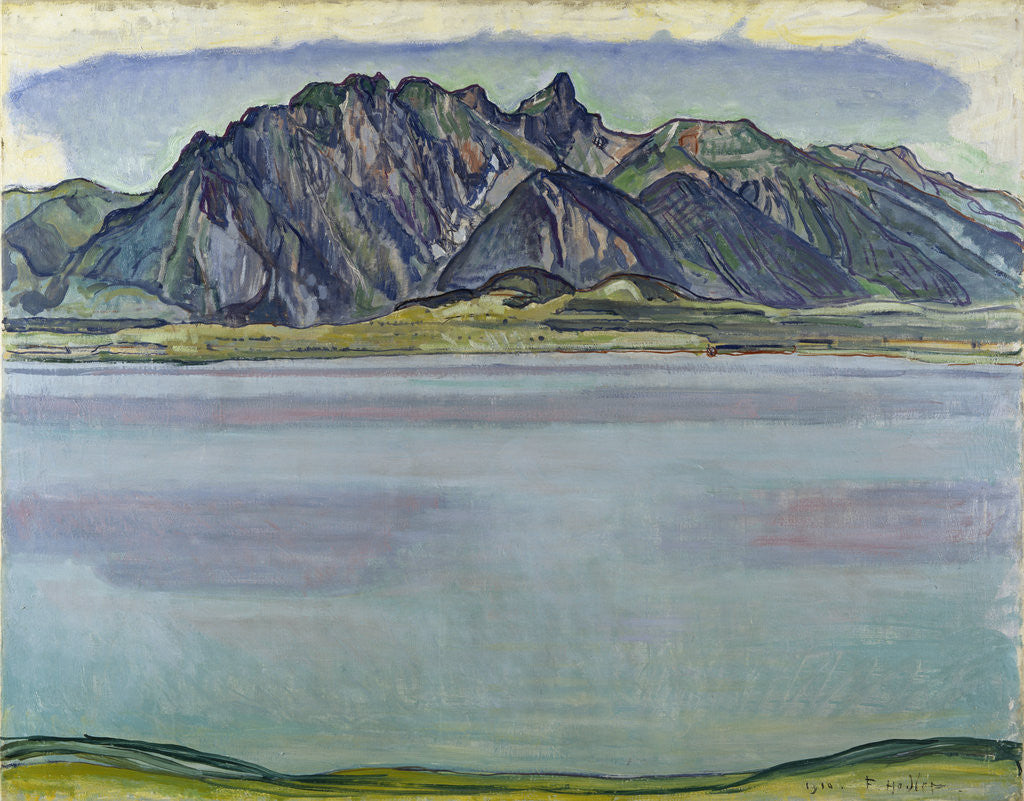 Detail of Lake Thun and the Stockhorn Mountains by Ferdinand Hodler