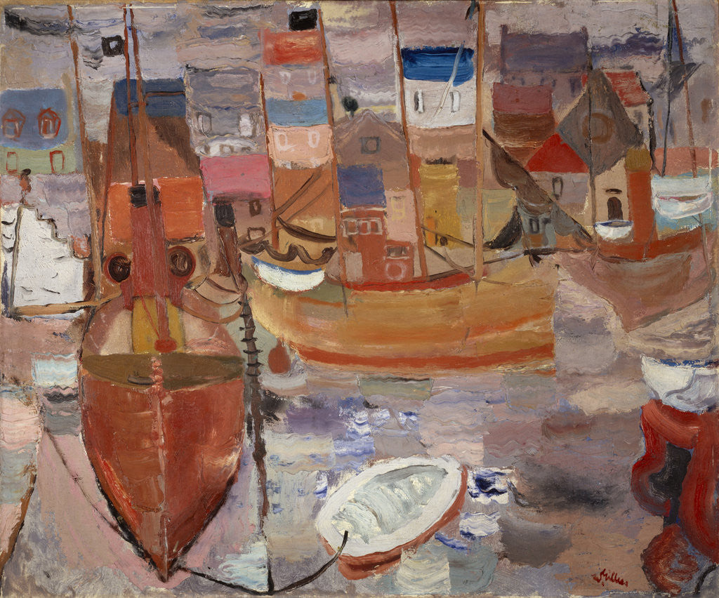 Detail of The Harbour by William Gillies