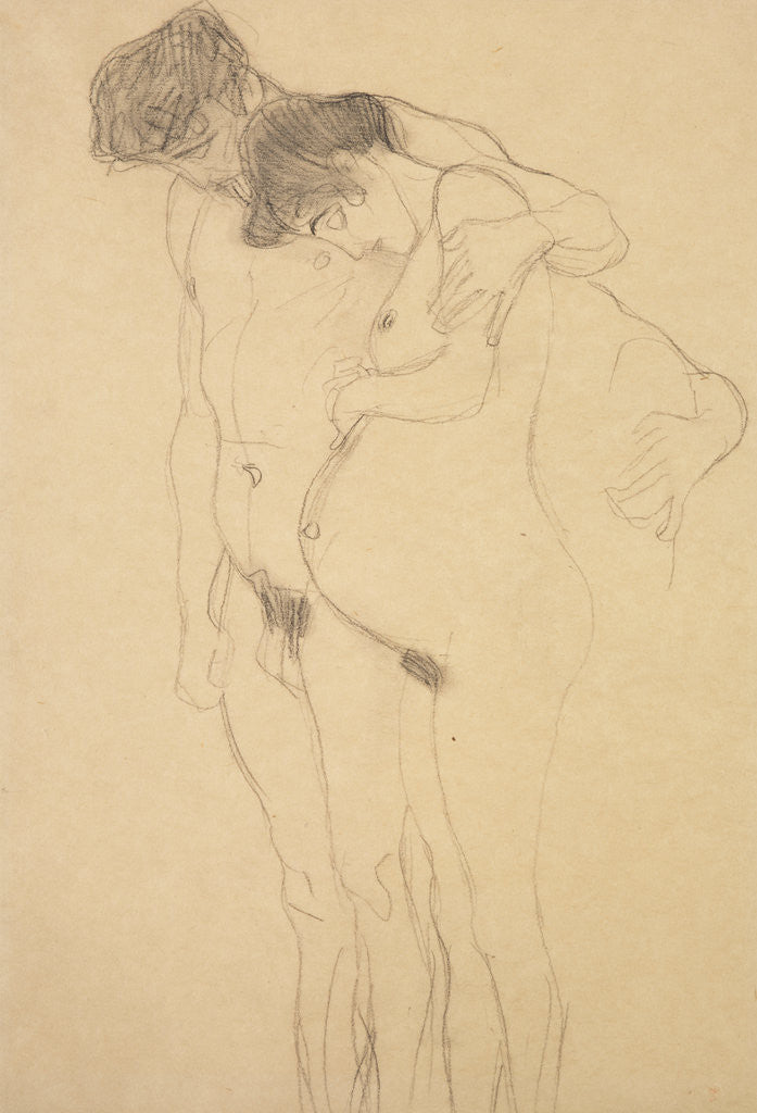 Detail of Schwangere mit Mann nach links [Pregnant Woman with Man] by Gustav Klimt