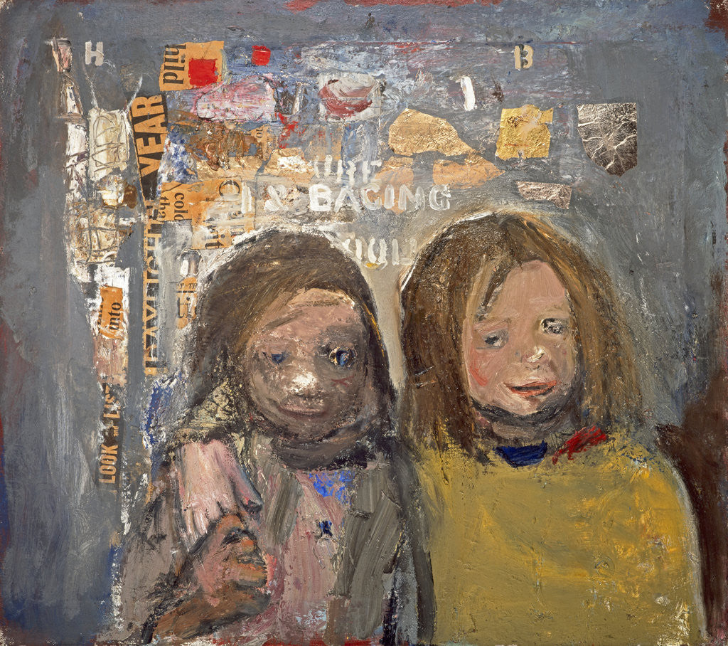 Detail of Children and Chalked Wall 3 by Joan Eardley