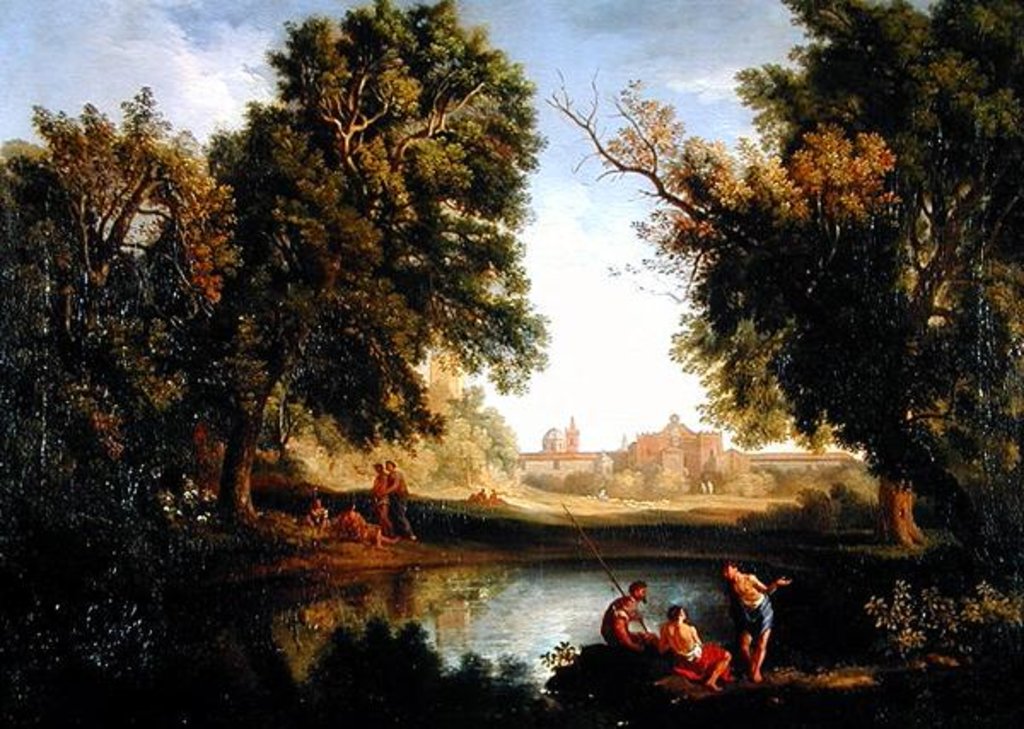 Detail of Classical Landscape by Jan Frans van Bloemen