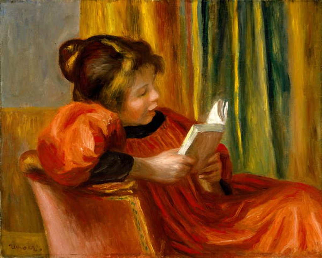 Detail of Girl Reading, c.1890 by Pierre Auguste Renoir