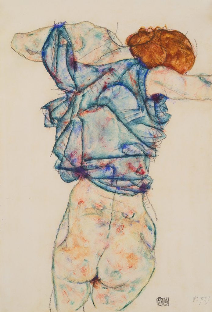Detail of Woman Undressing by Egon Schiele
