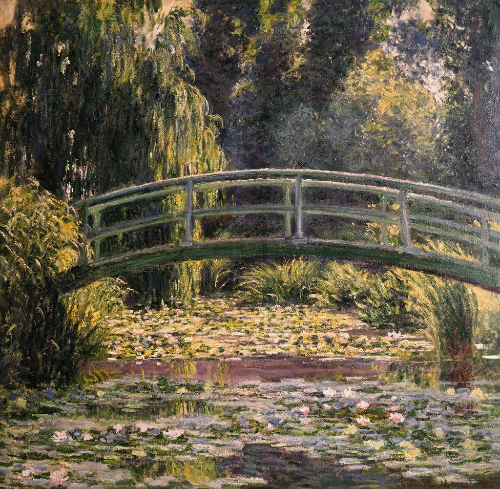 Detail of The Japanese Footbridge, Giverny by Claude Monet
