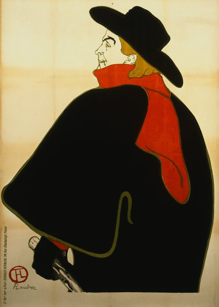 Detail of Aristide Bruant in His Cabaret by Henri de Toulouse-Lautrec