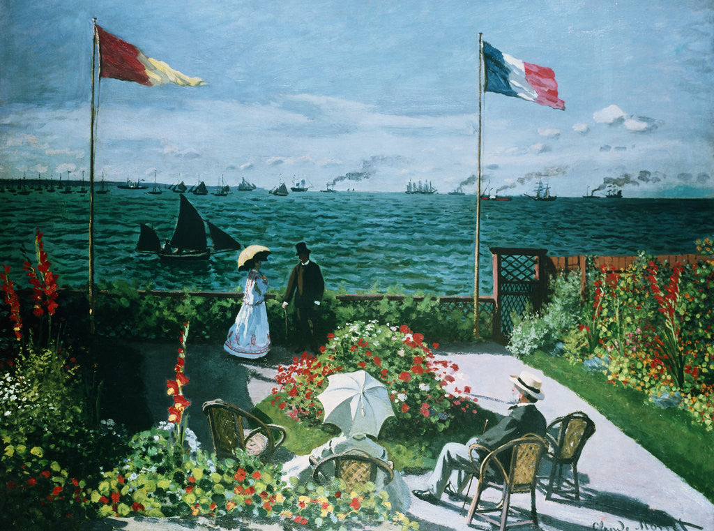 Detail of Garden at Sainte-Adresse by Claude Monet