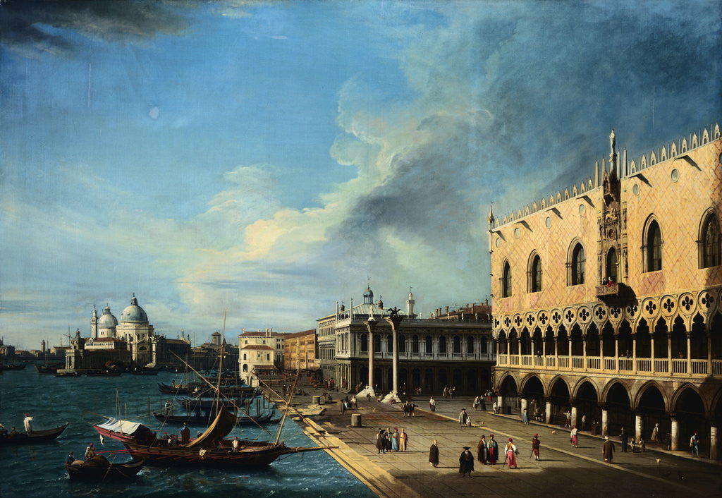 Detail of Venice, The Molo Looking West with The Doges' Palace by Canaletto