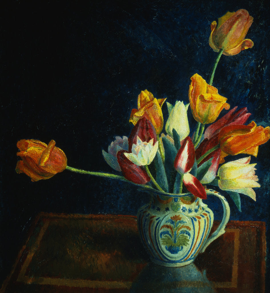 Detail of Painting of Tulips in a Staffordshire Jug by Dora Carrington
