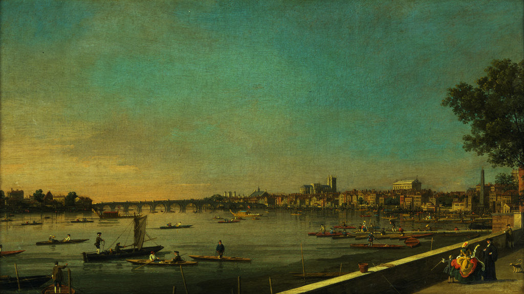 Detail of The Thames at Westminster and Whitehall from Somerset House by Canaletto