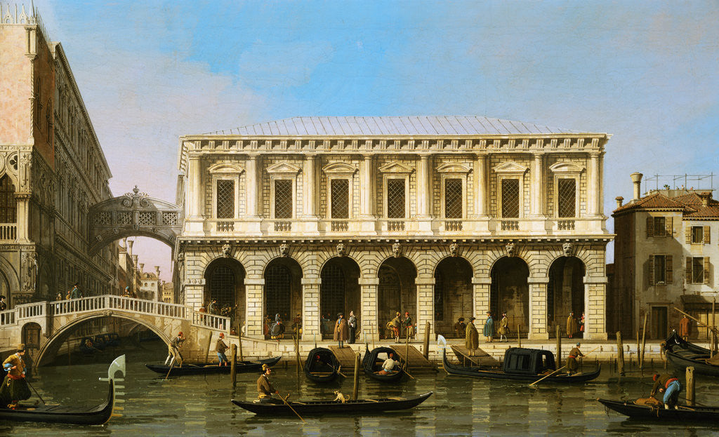 Detail of View of the Prisons in Venice by Canaletto
