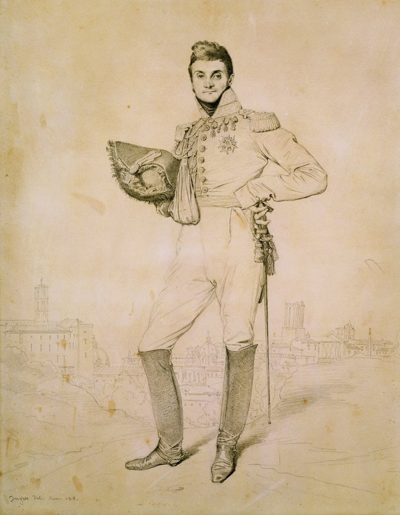 Detail of General Louis-Etienne Dulong de Rosnay by Jean Auguste Dominique Ingres