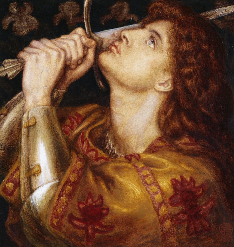 Detail of Joan of Arc by Dante Gabriel Rossetti
