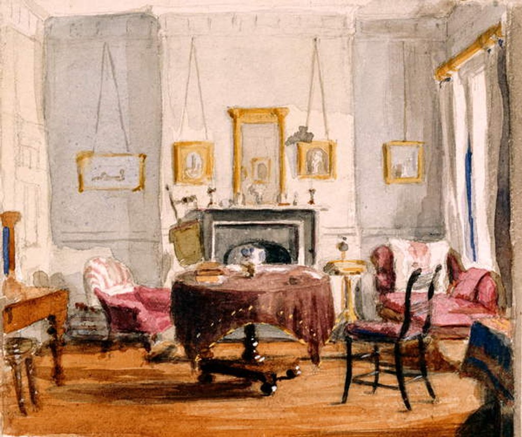 Detail of The Drawing Room at 59 Seymour Street, c.1850 by Matilda Sharpe