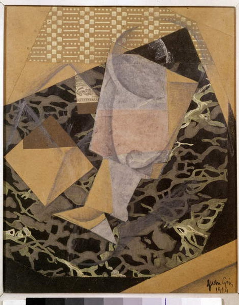 Detail of At the cafe. Spanish Cubist by Juan Gris