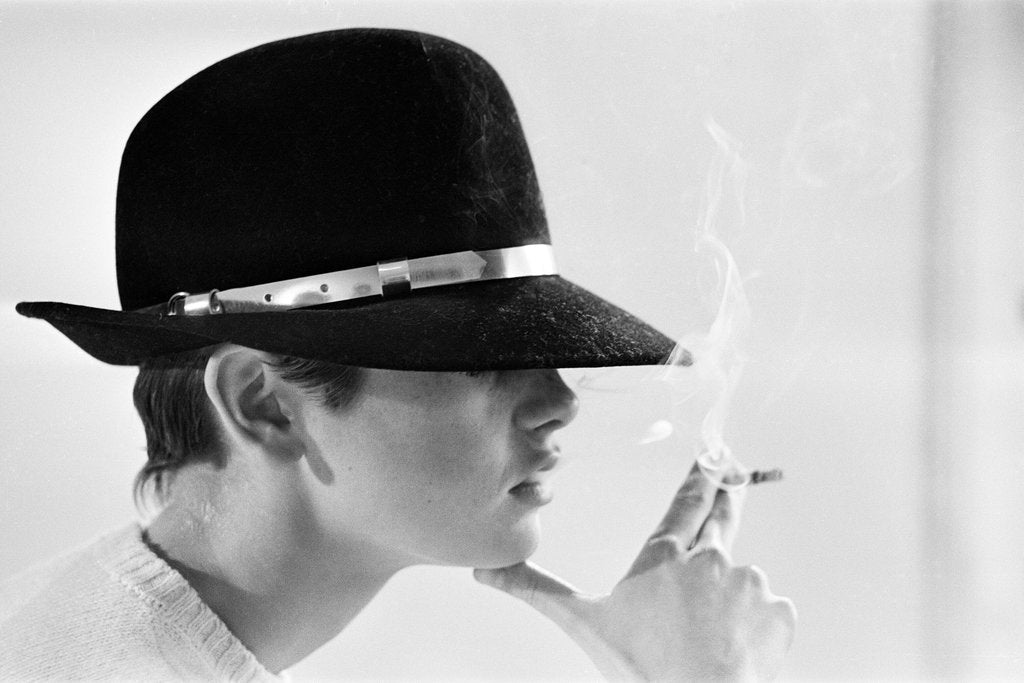 Detail of Twiggy smoking cigarette 1966 by Barham