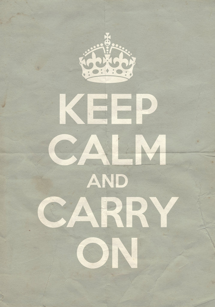 Detail of Keep Calm And Carry On Poster in Skylight Vintage by Magnolia Box