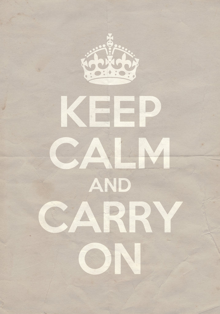 Detail of Keep Calm And Carry On Poster in Great White Vintage by Magnolia Box