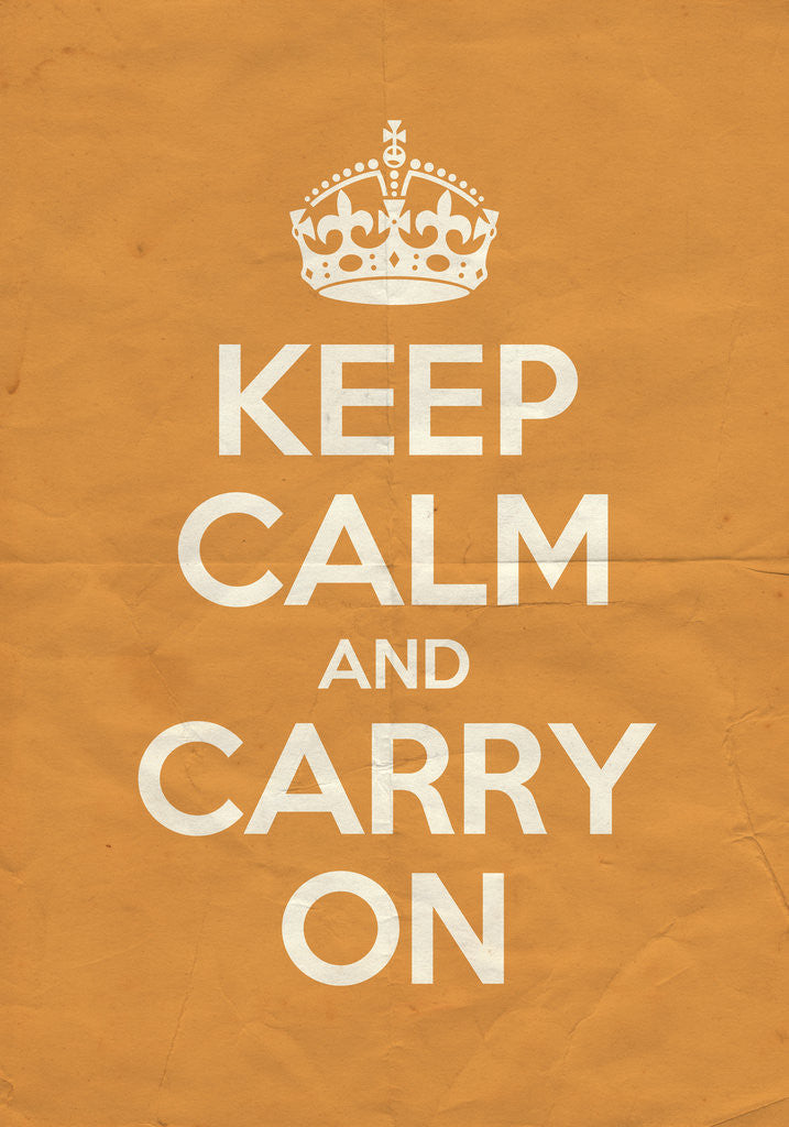 Detail of Keep Calm And Carry On Poster in Orangery Vintage by Magnolia Box