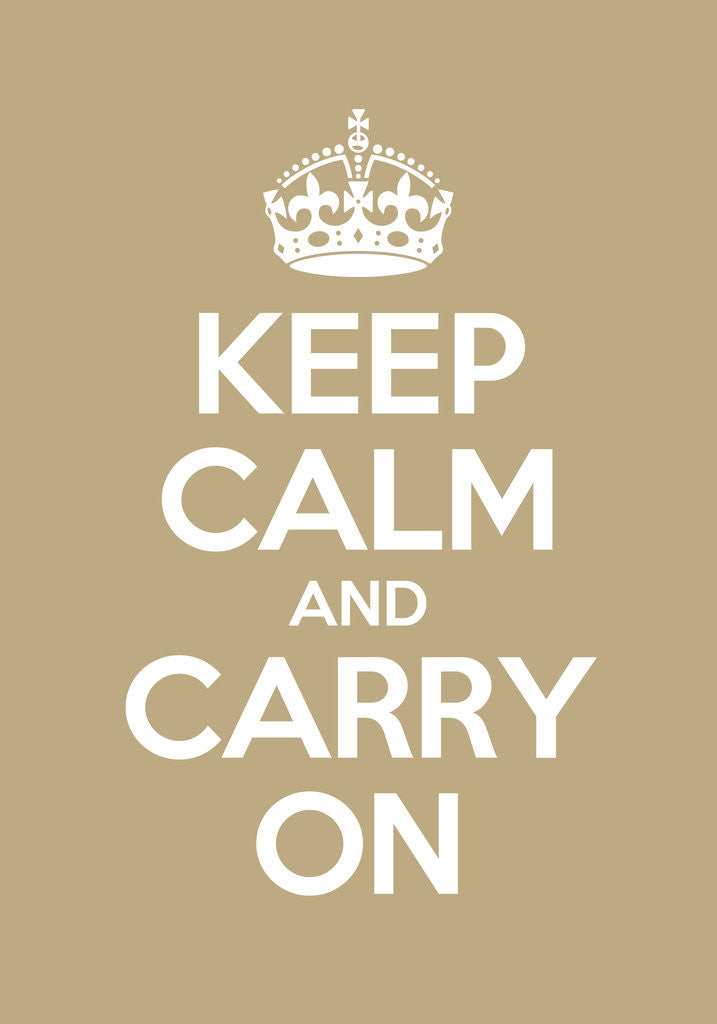 Detail of Keep Calm And Carry On Poster in Biscuit by Magnolia Box