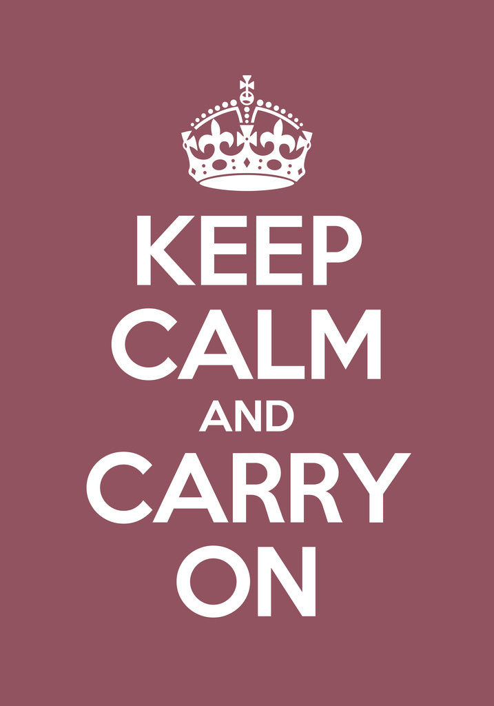 Detail of Keep Calm And Carry On Poster in Radicchio by Magnolia Box