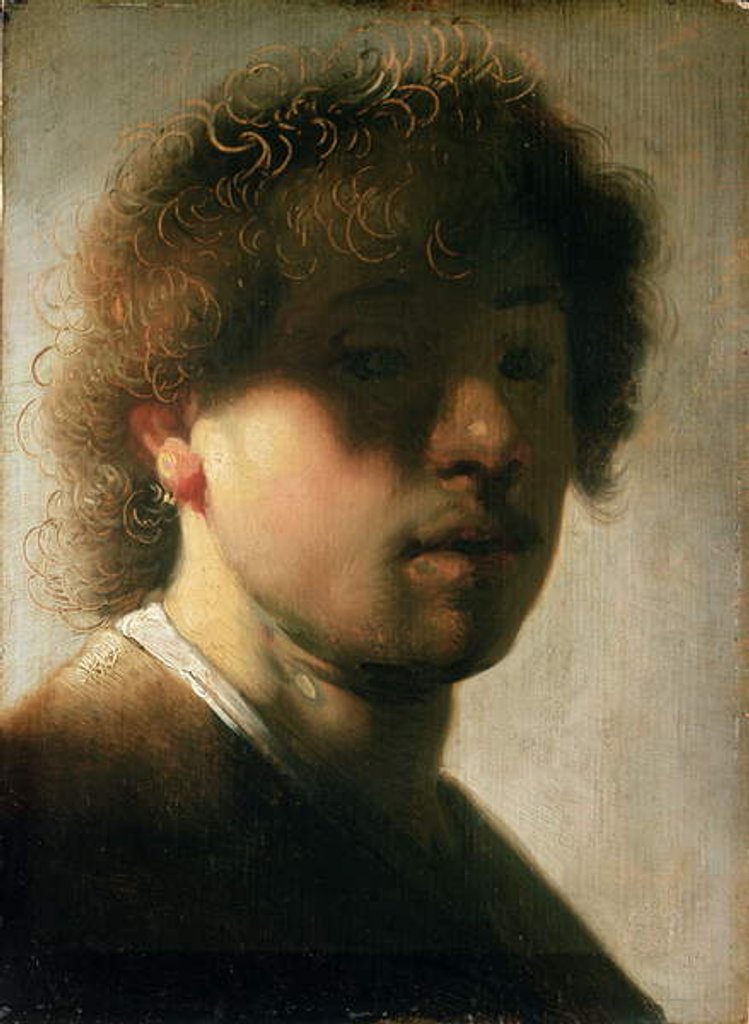 Detail of Portrait of Rembrandt with Overshadowed Eyes by (studio of) Rembrandt Harmensz. van Rijn
