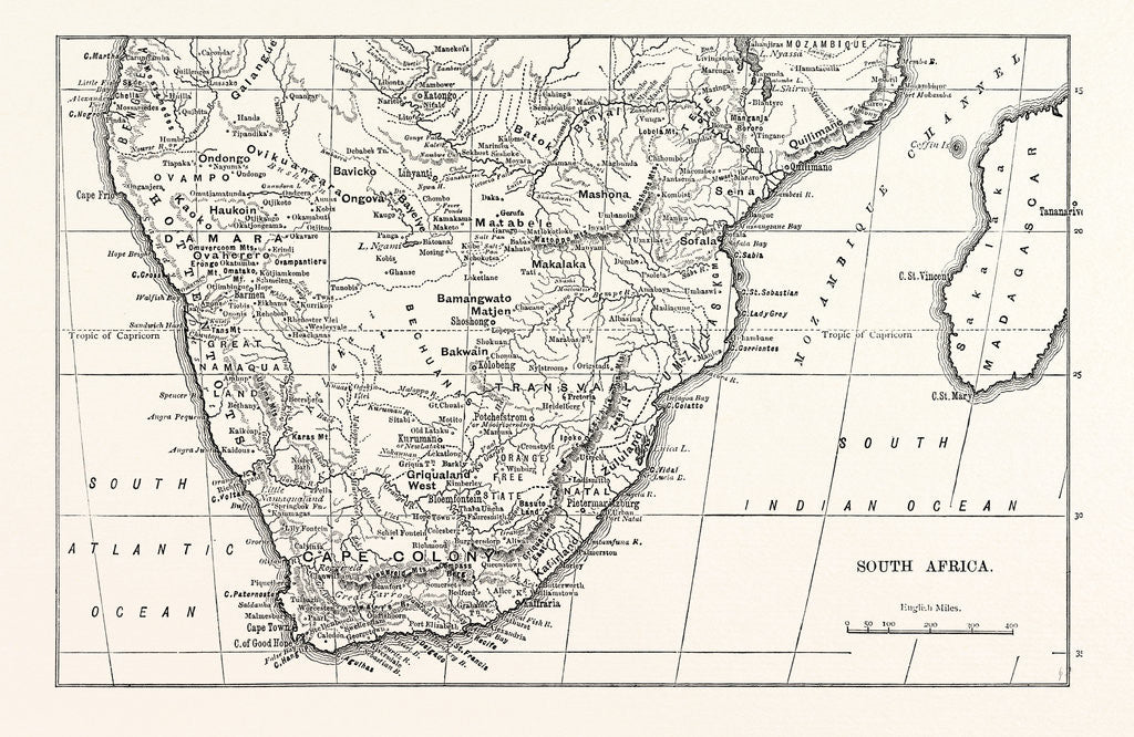 Detail of Map Of South Africa by Anonymous