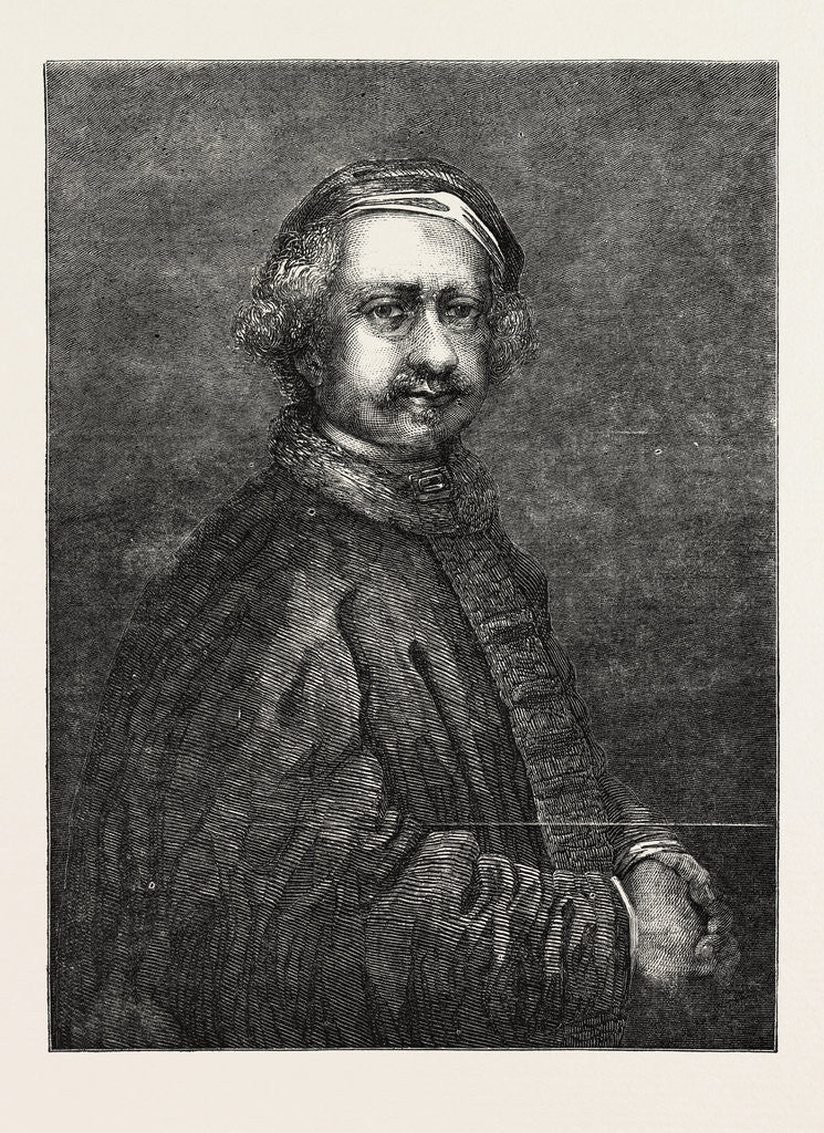 Detail of Portrait of Rembrandt Van Rijn by Anonymous