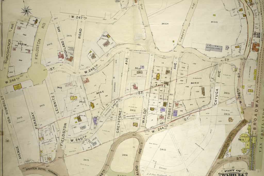 Detail of Atlas of the borough of the Bronx, city of New York, by and under the supervision of Hugo Ullitz by Anonymous