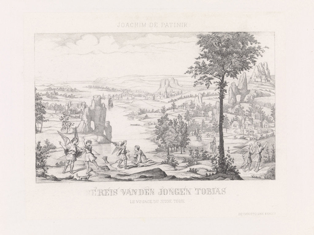 Detail of Tobias traveling with Raphael by Edouard Taurel