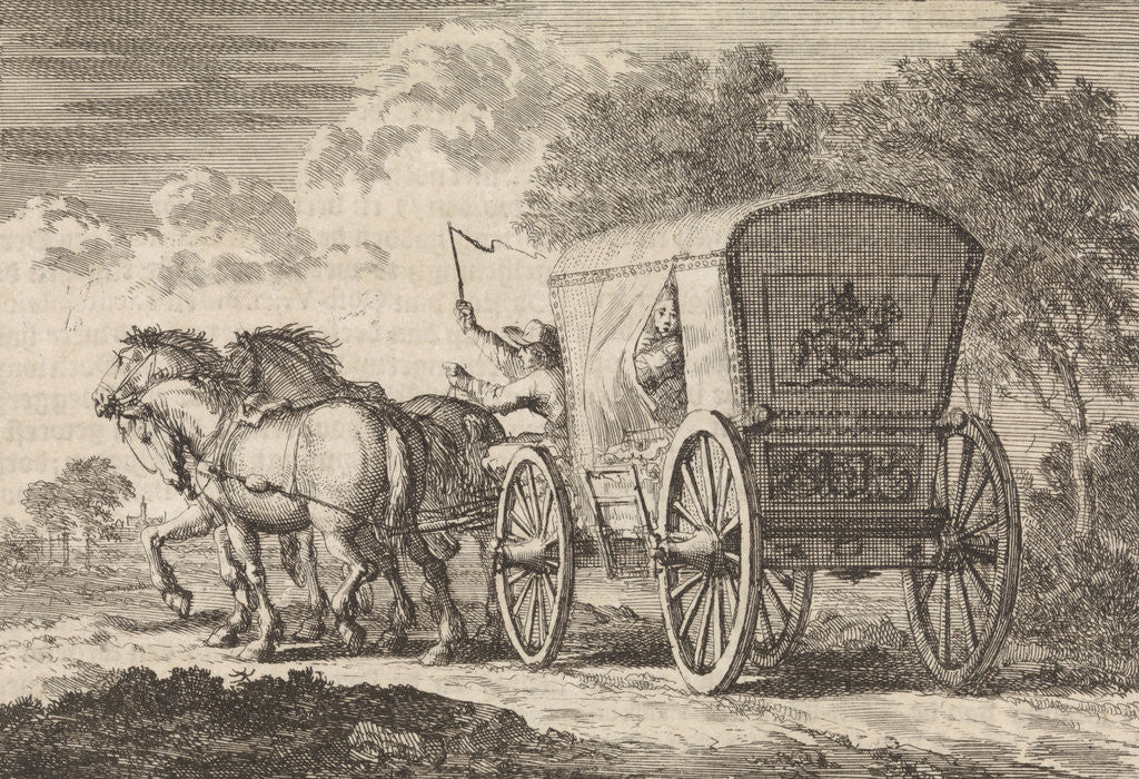 Detail of Catherine of Orliens abducted in The Hague by Johan Diederik de Mortaigne and taken by carriage to Kuilenburg (Culemborg) by Pieter van der Aa I