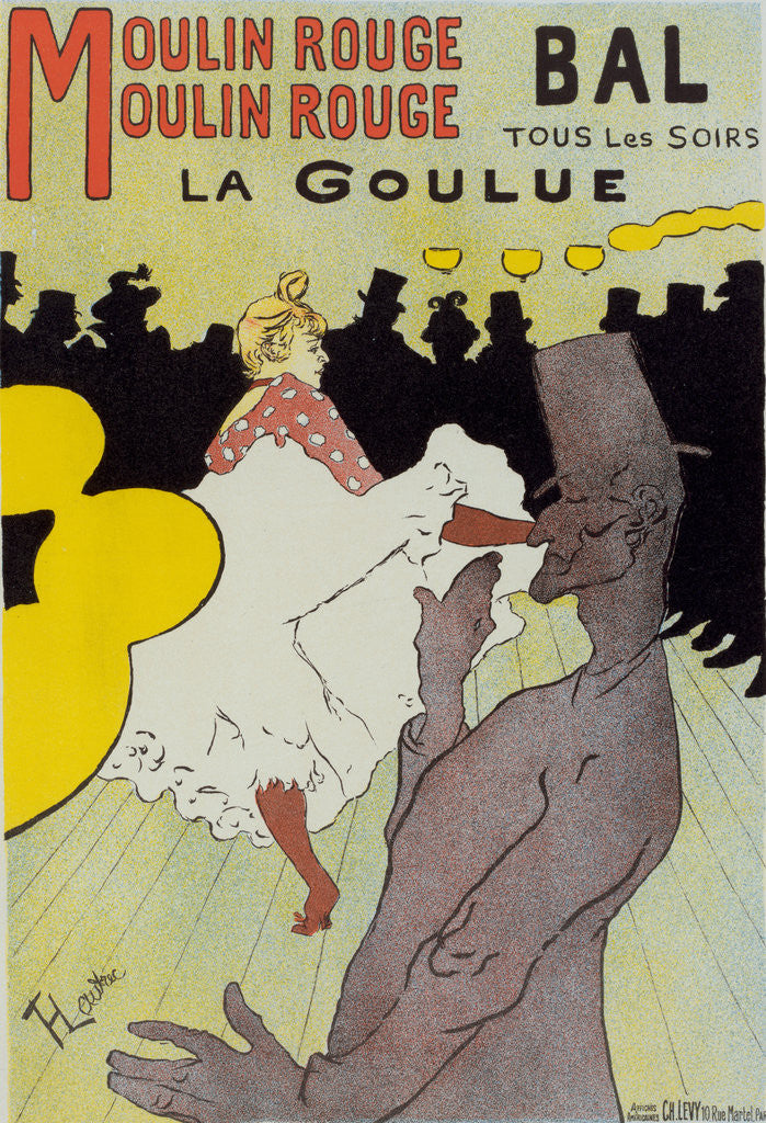Detail of Poster for le Moulin Rouge la Goulue by Henri de Toulouse-Lautrec