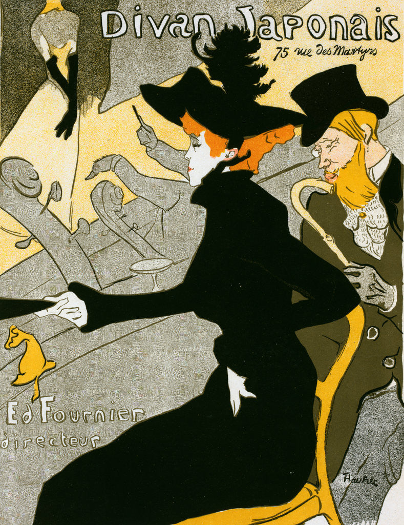 Detail of Poster for the concert Divan Japonais by Henri de Toulouse-Lautrec