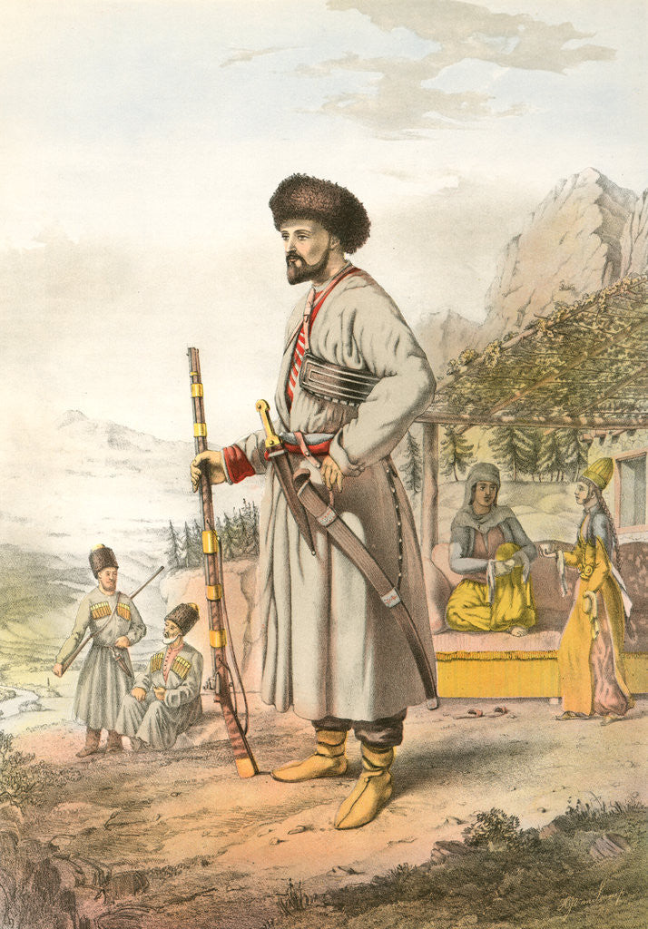 Detail of Circassian warrior by Henry J. Van Lennep