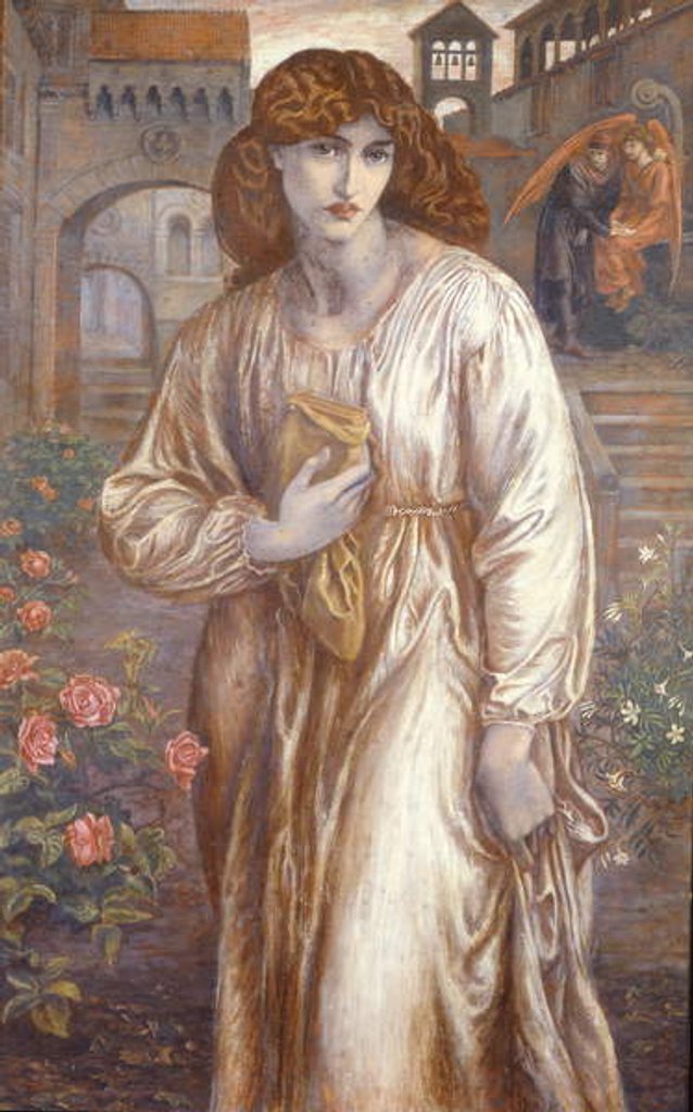 Detail of The Salutation of Beatrice by Dante Gabriel Charles Rossetti