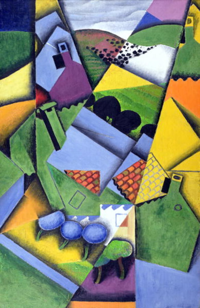 Detail of Landscape and Houses at Ceret, 1913 by Juan Gris