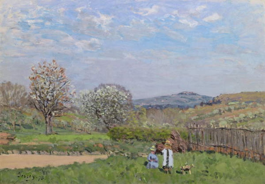 Detail of Children playing in the Meadow by Alfred Sisley