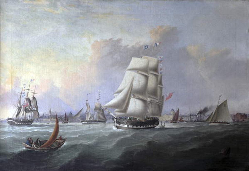 Detail of The Port of Liverpool: In the Foreground the Ship 'John Campbell', Owner Isaac Bold by Joseph Heard