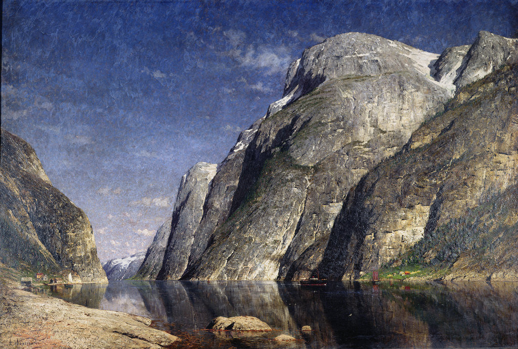 Detail of The Sognefjord, Norway, c.1885 by Adelsteen Normann