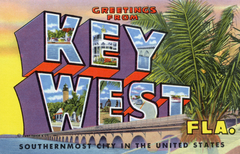 Detail of Postcard with Greetings from Key West by Corbis