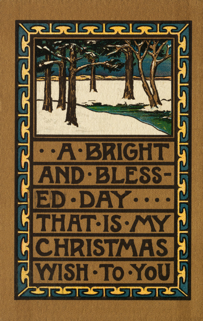 Detail of Postcard of Christmas Greeting by Corbis
