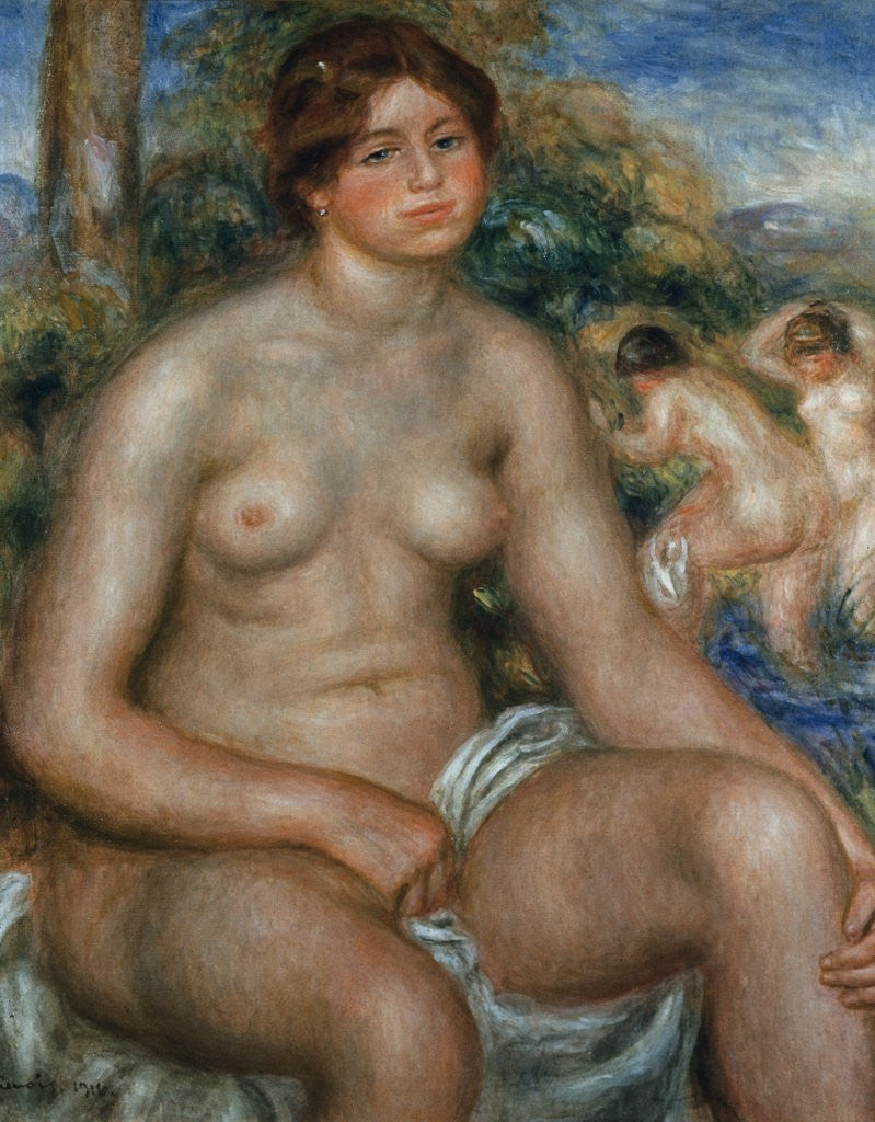 Detail of Seated Nude by Pierre Auguste Renoir
